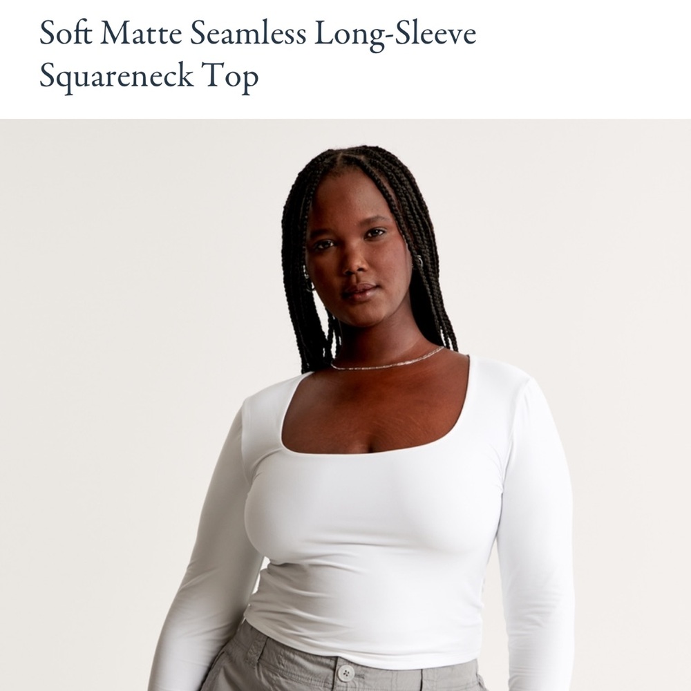 Abercrombie Soft Matte Squareneck Long Sleeve Top